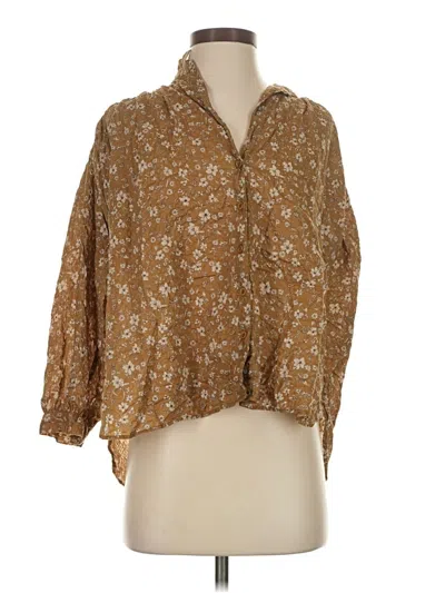 Pre-owned A Shirt Thing 3/4 Sleeve Button Down Shirt In Brown