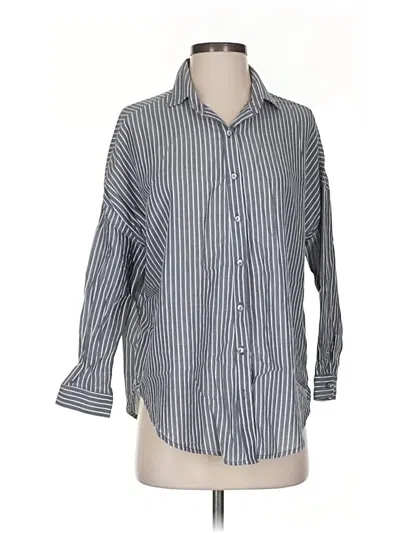 Pre-owned A Shirt Thing 3/4 Sleeve Button Down Shirt In Gray
