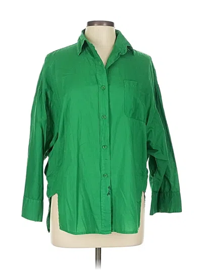 Pre-owned A Shirt Thing 3/4 Sleeve Button Down Shirt In Green