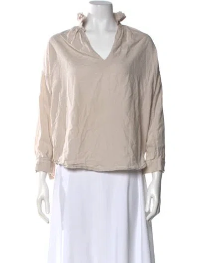 Pre-owned A Shirt Thing Cowl Neck Three-quarter Sleeve Blouse In Neutral