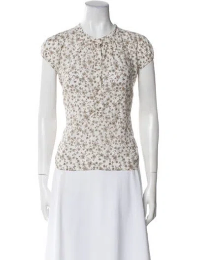 Pre-owned A Shirt Thing Floral Print Crew Neck Top In Multi