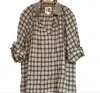 A SHIRT THING JOSEPHINE PLAID SHIRT IN IVORY