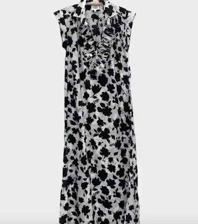 A Shirt Thing Lilly Floral Dress In Black Floral In Grey