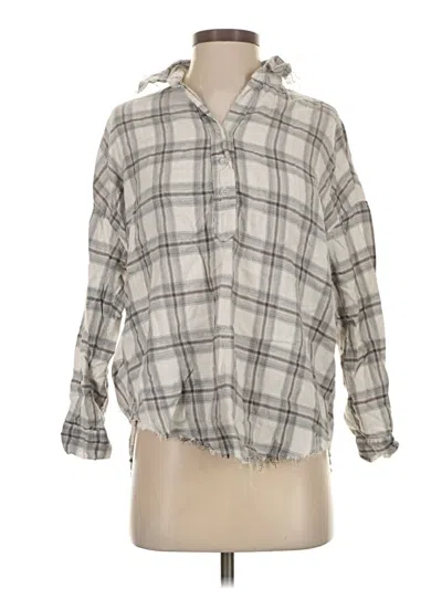 Pre-owned A Shirt Thing Long Sleeve Blouse In Silver