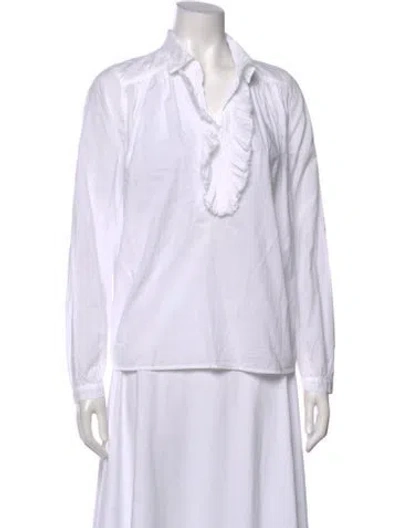 Pre-owned A Shirt Thing Long Sleeve Blouse In White