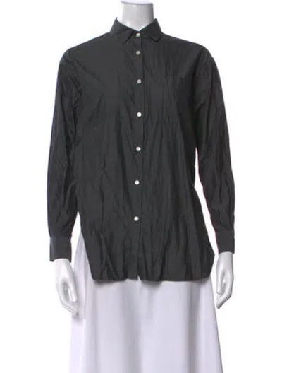 Pre-owned A Shirt Thing Long Sleeve Button-up Top In Grey