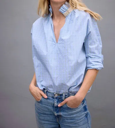 A Shirt Thing Penelope Check Top In Blue