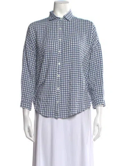 Pre-owned A Shirt Thing Plaid Print Long Sleeve Top In Black/blue