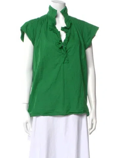 Pre-owned A Shirt Thing Short Sleeve Blouse In Green