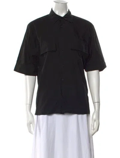 Pre-owned A Shirt Thing Short Sleeve Button-up Top In Black