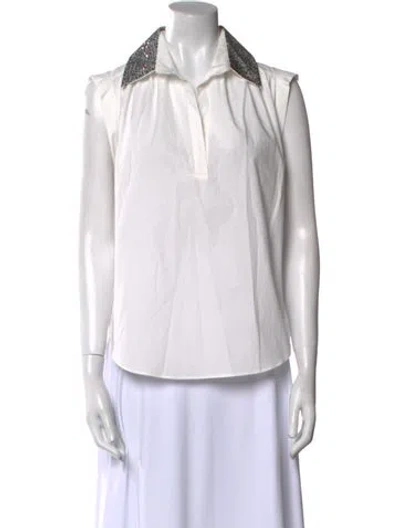 Pre-owned A Shirt Thing Sleeveless Button-up Top In White