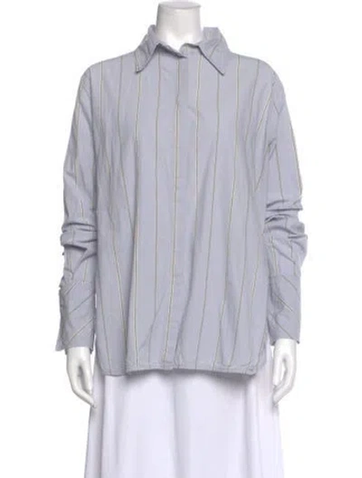 Pre-owned A Shirt Thing Striped Long Sleeve Button-up Top In White