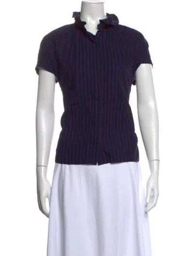 Pre-owned A Shirt Thing Striped Short Sleeve Top In Blue