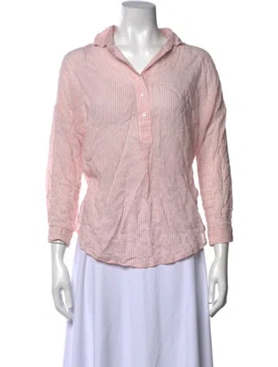Pre-owned A Shirt Thing Striped Three-quarter Sleeve Top In Pink