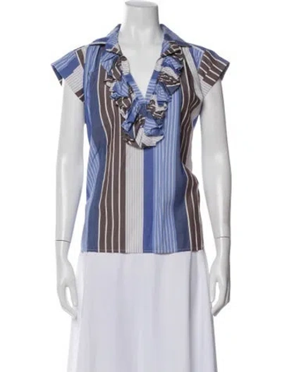 Pre-owned A Shirt Thing Striped V-neck Top In Multi