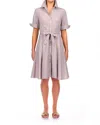 A Shirt Thing Suzanne Midi Dress In Stripe 01 In Purple