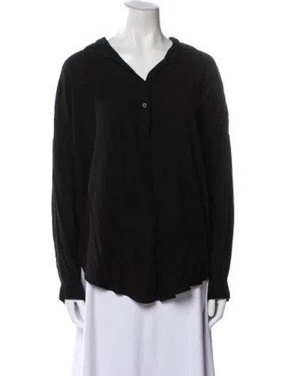 Pre-owned A Shirt Thing V-neck Long Sleeve Blouse In Black