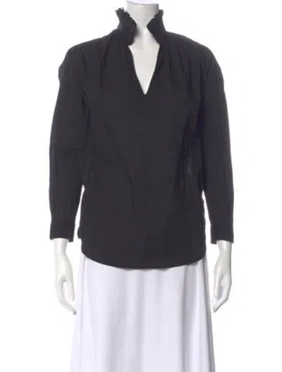 Pre-owned A Shirt Thing V-neck Long Sleeve Blouse In Black