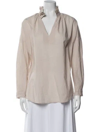 Pre-owned A Shirt Thing V-neck Long Sleeve Blouse In Neutral