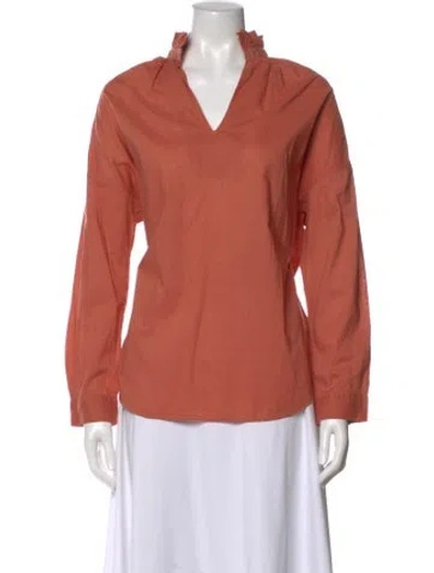 Pre-owned A Shirt Thing V-neck Long Sleeve Blouse In Orange