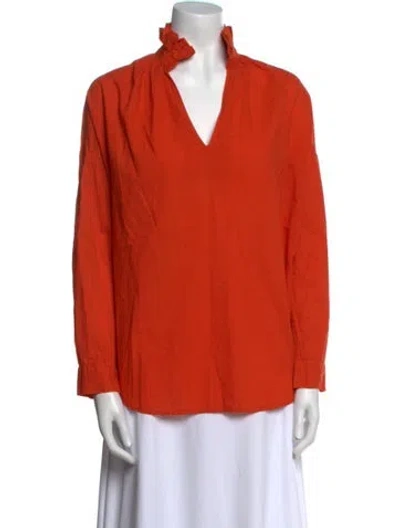 Pre-owned A Shirt Thing V-neck Long Sleeve Blouse In Orange