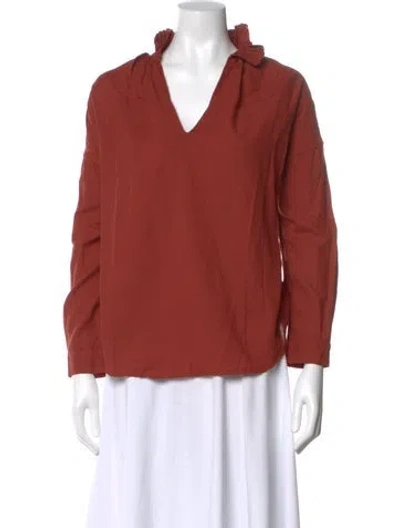 Pre-owned A Shirt Thing V-neck Long Sleeve Blouse In Orange
