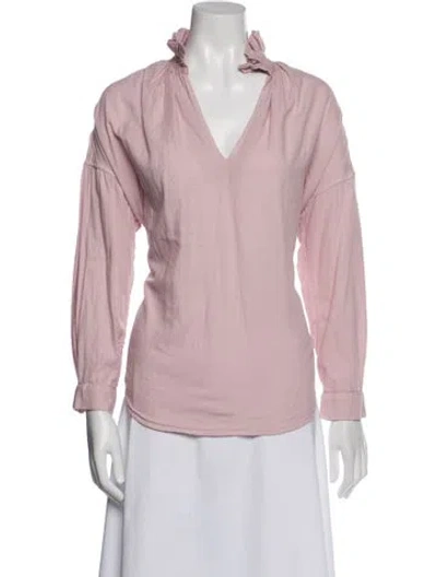 Pre-owned A Shirt Thing V-neck Long Sleeve Blouse In Purple