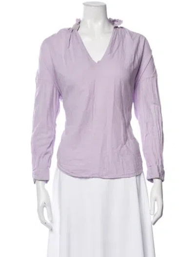 Pre-owned A Shirt Thing V-neck Long Sleeve Blouse In Purple