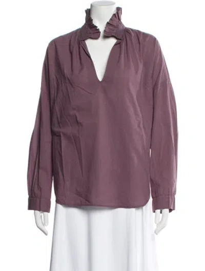 Pre-owned A Shirt Thing V-neck Long Sleeve Blouse In Purple