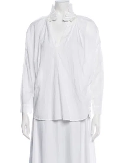 Pre-owned A Shirt Thing V-neck Long Sleeve Blouse W/ Tags In White