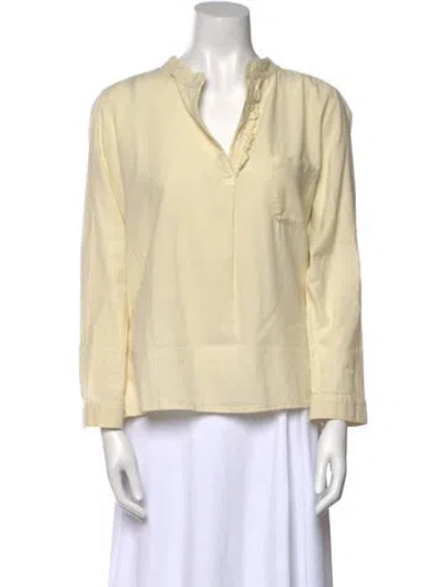 Pre-owned A Shirt Thing V-neck Long Sleeve Blouse In Yellow
