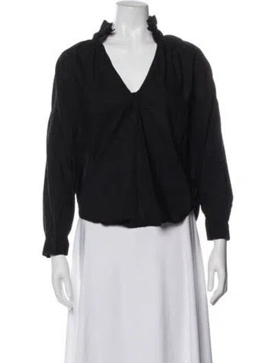 Pre-owned A Shirt Thing V-neck Long Sleeve Top In Black