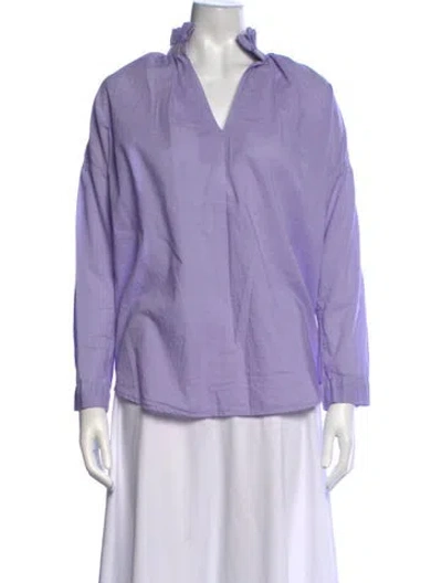 Pre-owned A Shirt Thing V-neck Long Sleeve Top In Blue