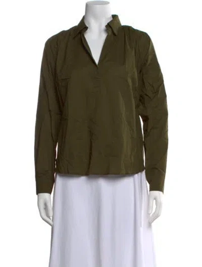 Pre-owned A Shirt Thing V-neck Long Sleeve Top In Green