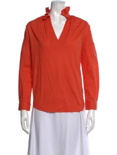 Pre-owned A Shirt Thing V-neck Long Sleeve Top In Orange