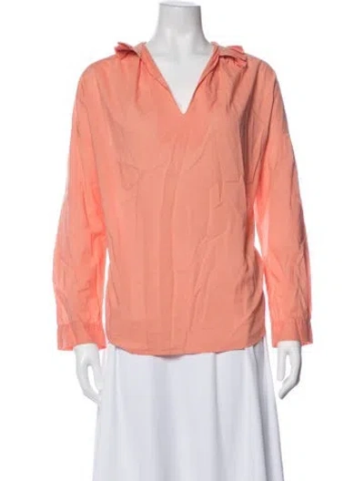 Pre-owned A Shirt Thing V-neck Long Sleeve Top In Orange