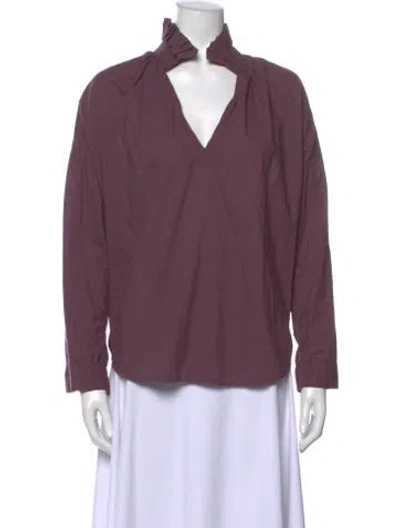 Pre-owned A Shirt Thing V-neck Long Sleeve Top In Purple