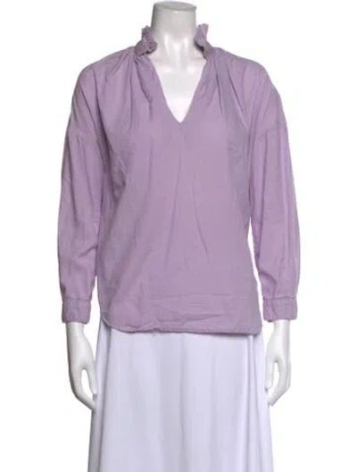 Pre-owned A Shirt Thing V-neck Long Sleeve Top In Purple