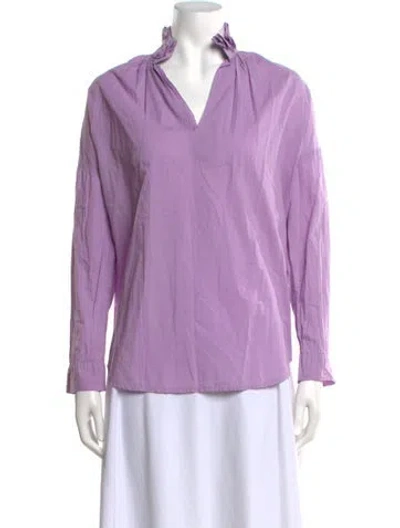 Pre-owned A Shirt Thing V-neck Long Sleeve Top In Purple
