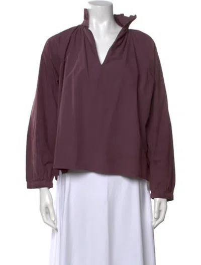 Pre-owned A Shirt Thing V-neck Long Sleeve Top In Purple