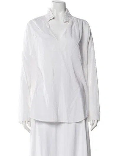 Pre-owned A Shirt Thing V-neck Long Sleeve Top In White