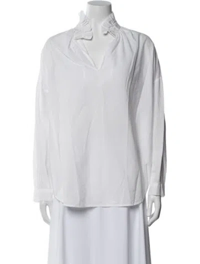 Pre-owned A Shirt Thing V-neck Long Sleeve Top In White