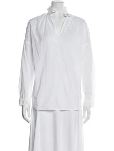 Pre-owned A Shirt Thing V-neck Long Sleeve Top In White