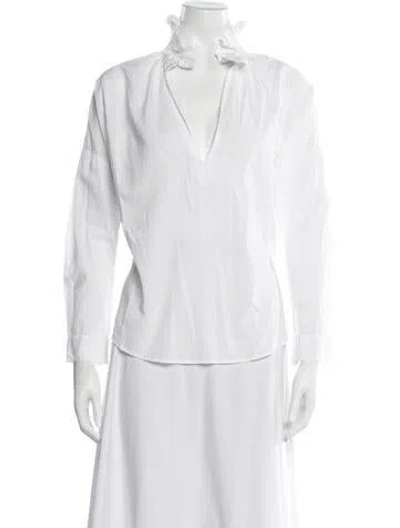 Pre-owned A Shirt Thing V-neck Long Sleeve Top In White