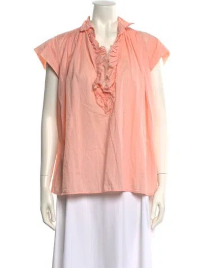 Pre-owned A Shirt Thing V-neck Short Sleeve Blouse In Pink