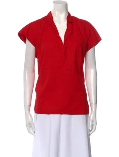 Pre-owned A Shirt Thing V-neck Short Sleeve Polo W/ Tags In Red