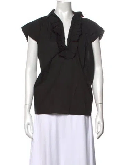 Pre-owned A Shirt Thing V-neck Short Sleeve Top In Black