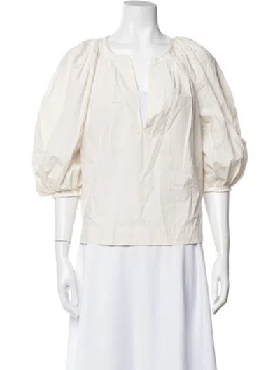 Pre-owned A Shirt Thing V-neck Short Sleeve Top In White