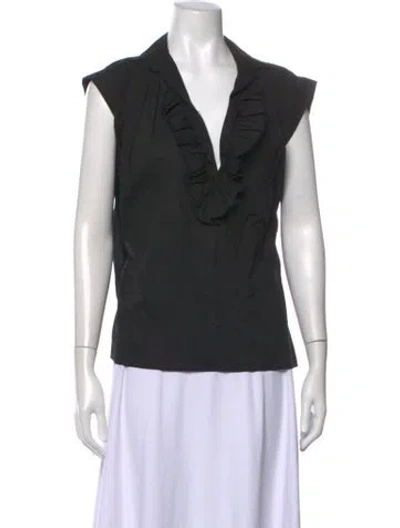 Pre-owned A Shirt Thing V-neck Sleeveless Top In Black