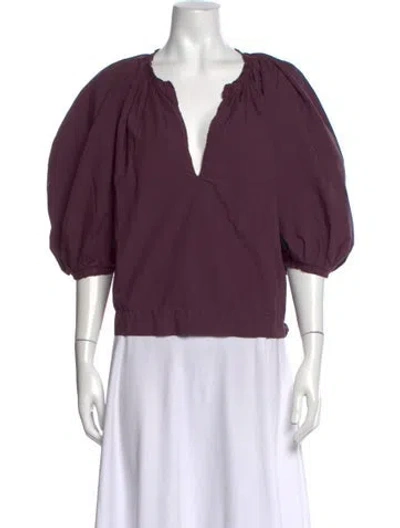 Pre-owned A Shirt Thing V-neck Three-quarter Sleeve Blouse W/ Tags In Purple